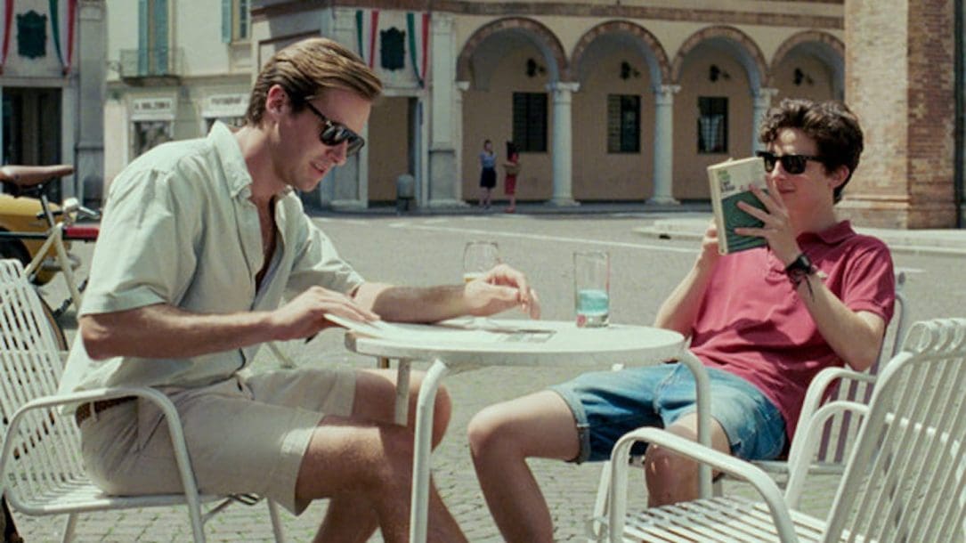 Armie Hammer (Oliver) e Timothée Chalamet (Elio) in Call Me By Your Name