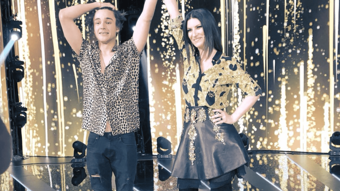 Laura Pausini e il vincitore di Factor X Pol Granch