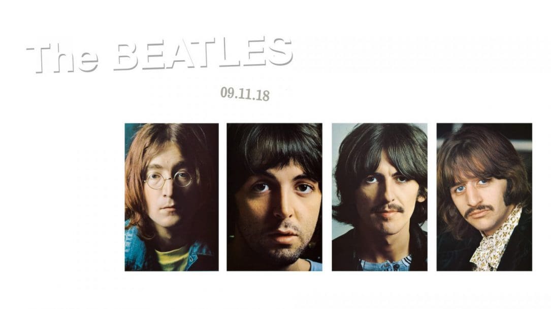 La cover del 50esimo anniversario del White Album dei Beatles. Alla Milano Music Week 18 arriva lo spettacolo teatrale Una vita con i Beatles
