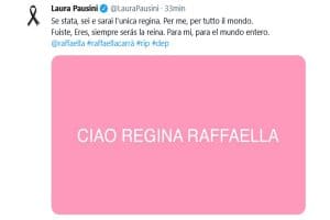 Raffaella Carrà tweet Laura Pausini