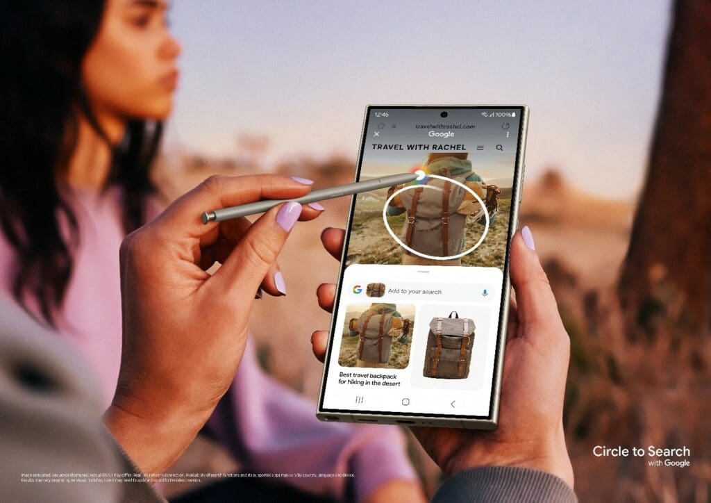 Cerchia e Cerca di Google su Galaxy S24 Samsung
