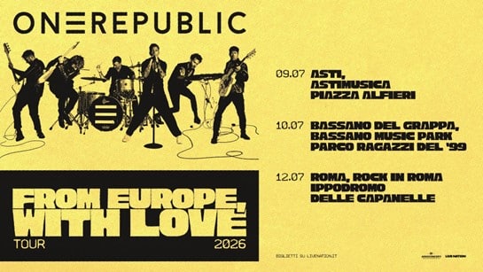OneRepublic - concerti Italia 2026 - locandina