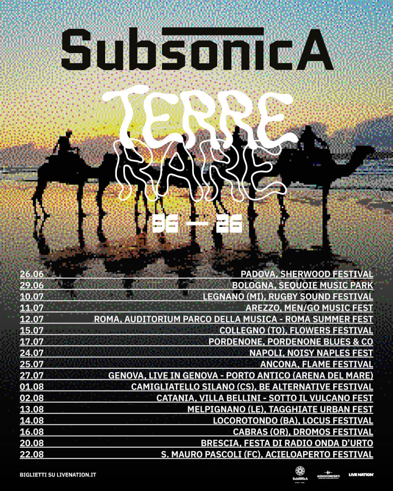 Subsonica tour 2026 - locandina
